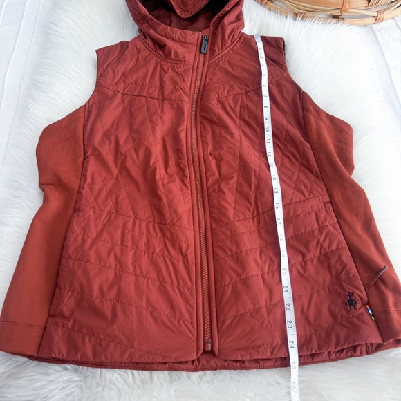 Smartwool Women's Smartloft Vest Hooded Zip Up Pecan Brown Red XL - Picture 12 of 12